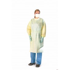 Medium Weight Multi-Ply Fluid Resistant Isolation Gown,Yellow,X-Large - CS (100 EA)