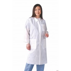 Knit Cuff/Traditional Collar Multi-Layer Lab Coat,White - CS (30 EA)