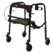 Rollator Blue Junior Rollitewith handbrakes, backrest, and fold-down seat.