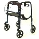 Rollator Blue Adult Rollite  with 8" casters, handbrakes, backrest, and flip-down seat.
