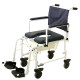 Shower Commode Chair Mariner Rehab with 5" casters and 18" seat 