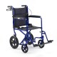 Wheelchair 19" Blue Lightweight Aluminum Transport Chair with 12" Rear Wheels