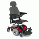 Wheelchair Candy Red M41 featuring a 16"W x 16"D Semi-Recline Van Seat with a Solid Base.