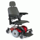 Wheelchair Candy Red M41 featuring a 18"W x 18"D Semi-Recline Van Seat with a Solid Base.