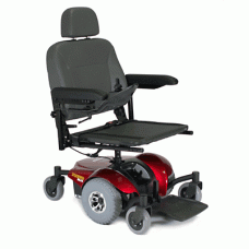 Wheelchair Candy Red M41 featuring a 20"W x 18"D Semi-Recline Van Seat with a Solid Base