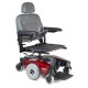 Wheelchair Candy Red Pearl M51 featuring a 20"W x 18"D Semi-Recline Van Seat with a Soild Seat Base.