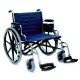 Wheelchair 22" x 18" with Desk Length Fixed Height Conventional Arms and Heavy-Duty Casters and Wheels 